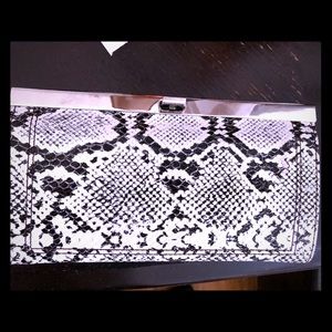 Black and White Clutch Wallet